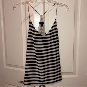 Navy and white j crew striped tank